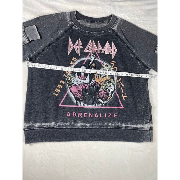 Def Leppard Adrenalize Washed Crop Sweatshirt - Picture 3 of 6
